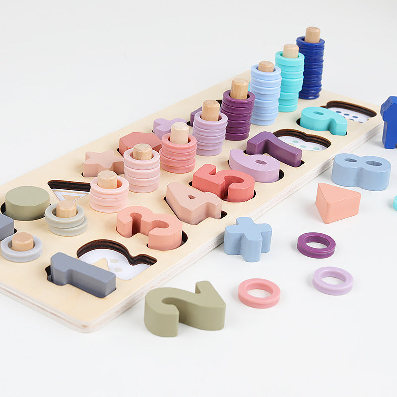 Wooden shape matching building blocks - smart education